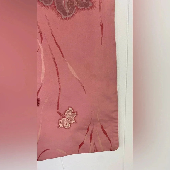 Kimono Japanese Vtg Silk Coats Jackets Haori Cardigan Pink Floral Long OS* - Picture 5 of 16